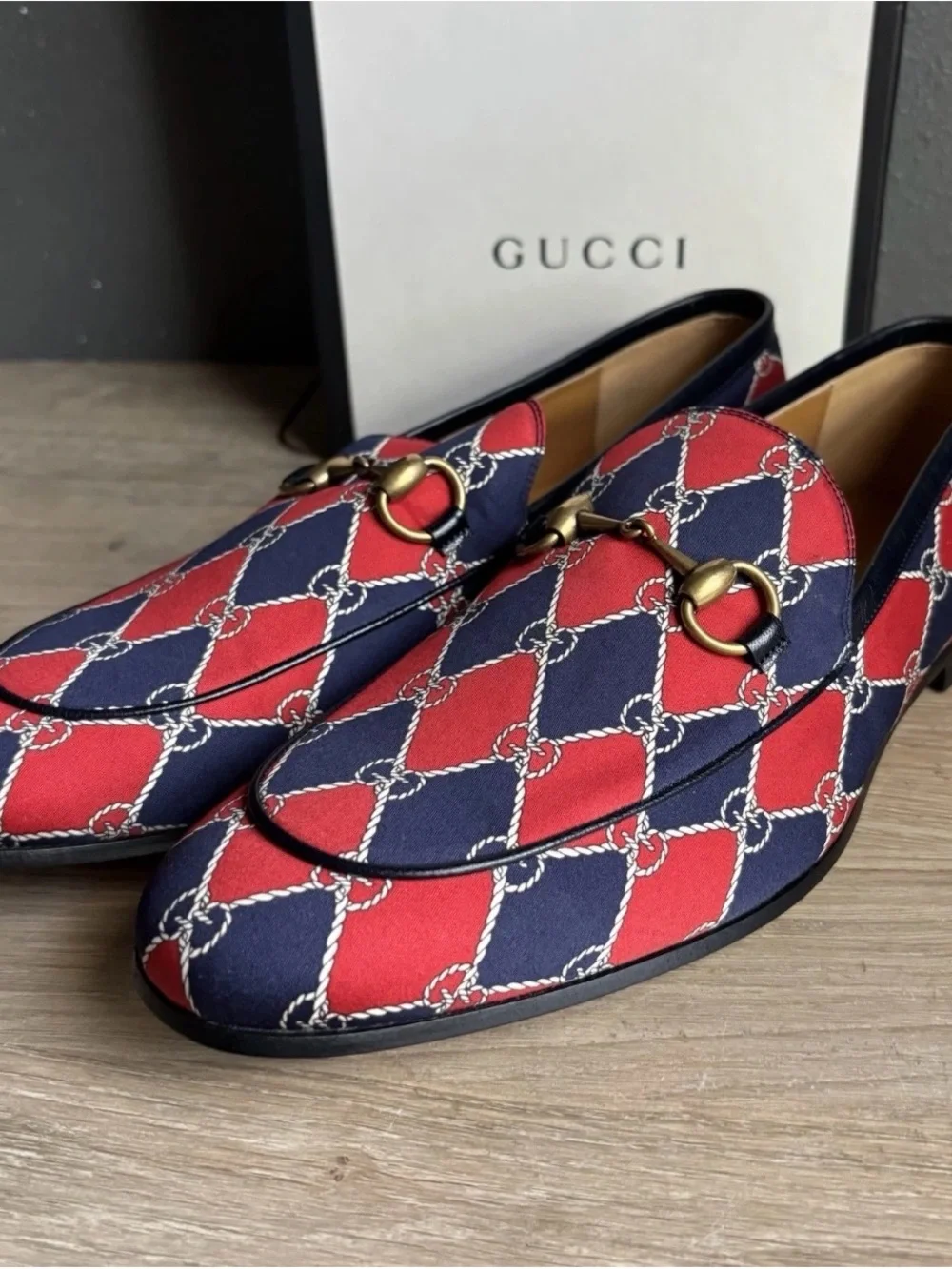 GUCCI Rhombus horsebit Loafer men Jordaan brixton shoes AUTHENTIC NEW 10